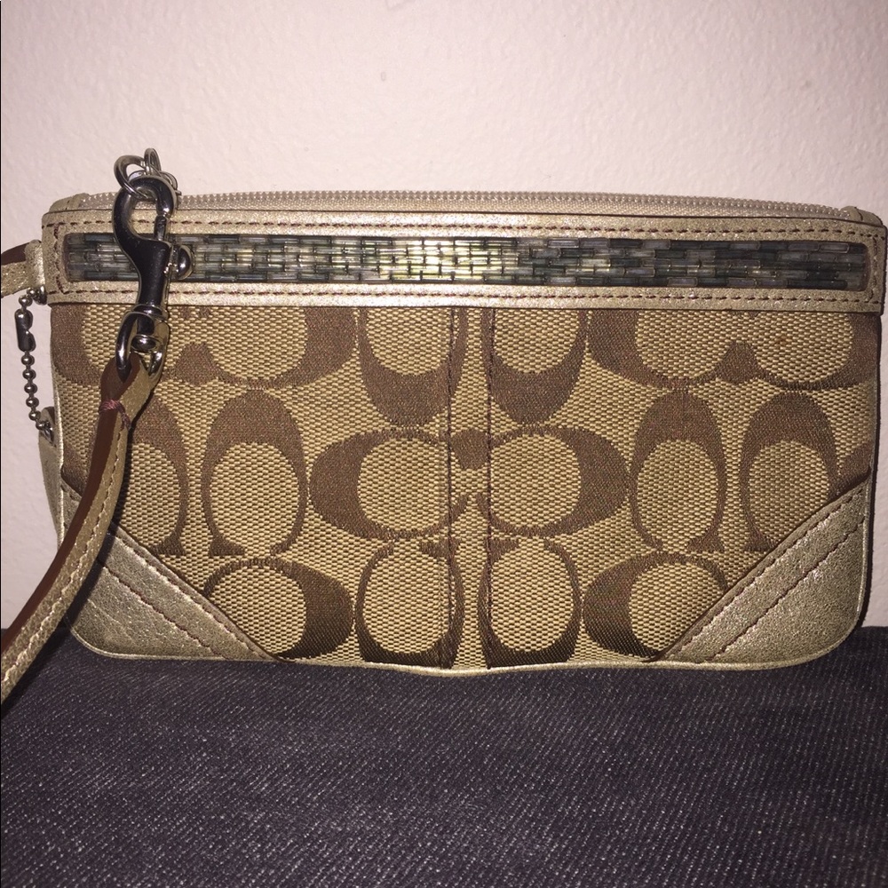 EUC! Beaded Original Coach Wristlet